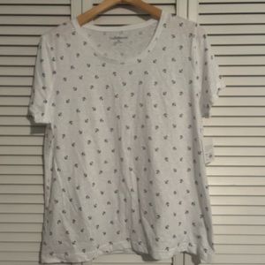 Croft & Barrow Woman’s White Short Sleeve Shirt NWT XL